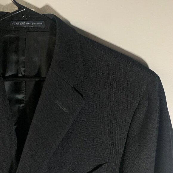 POLO RALPH LAUREN Corneliani VIRGIN WOOL BLAZER MADE IN ITALY Black Sz 42‎ MINT - Picture 2 of 14